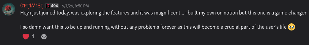 Discord testimonial from 0PȚ1M1$Ț